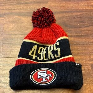 49ers Red and Black Knit Beanie